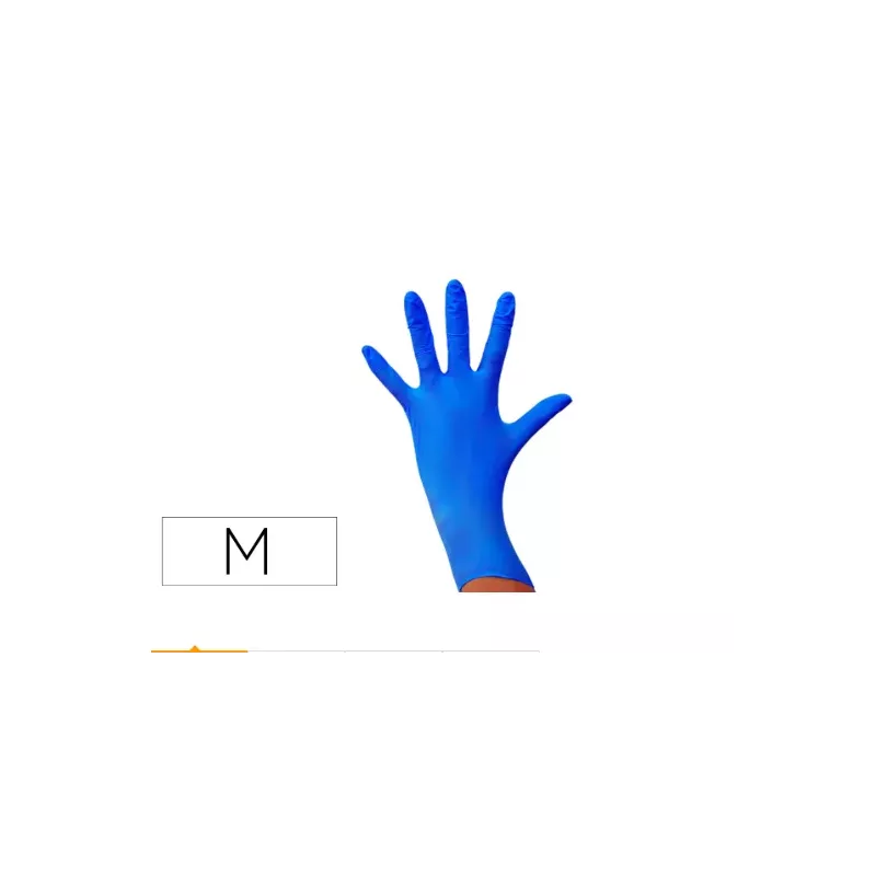 Guantes de nitrilo talla M desechable sensitive sin polvo color azul caja de 100 unidades